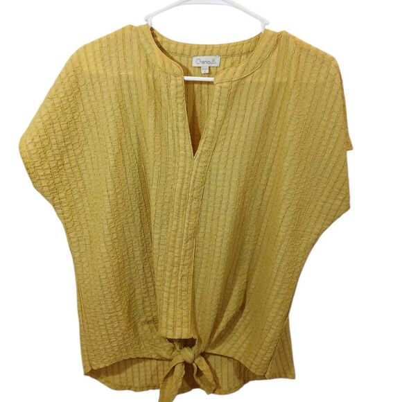 Chenault Textured Tie Front Oversized Top - Picture 1 of 8